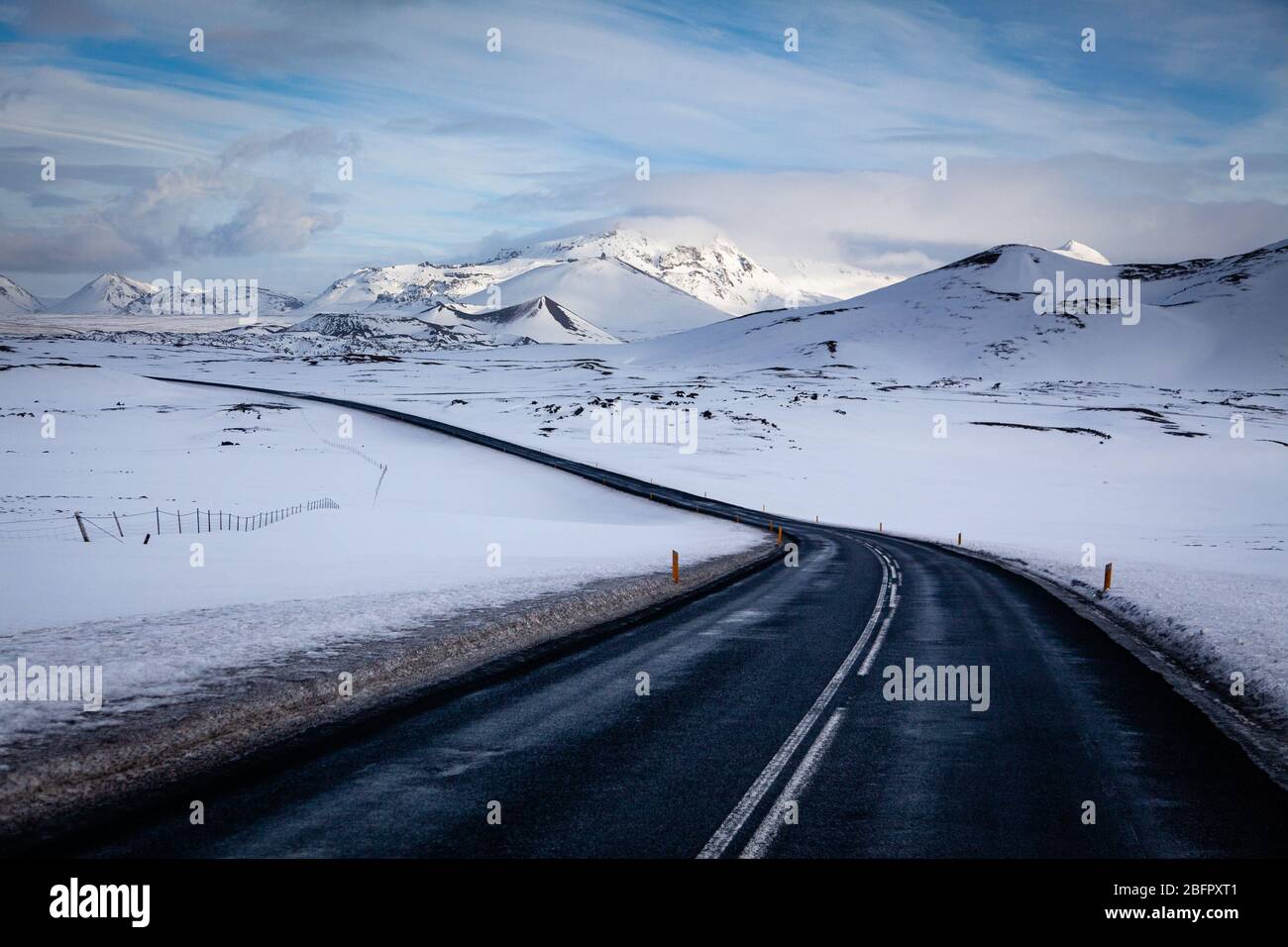 The ring road in Snaefellsjokull National Park in Snaefellsnes Peninsula Iceland Stock Photo