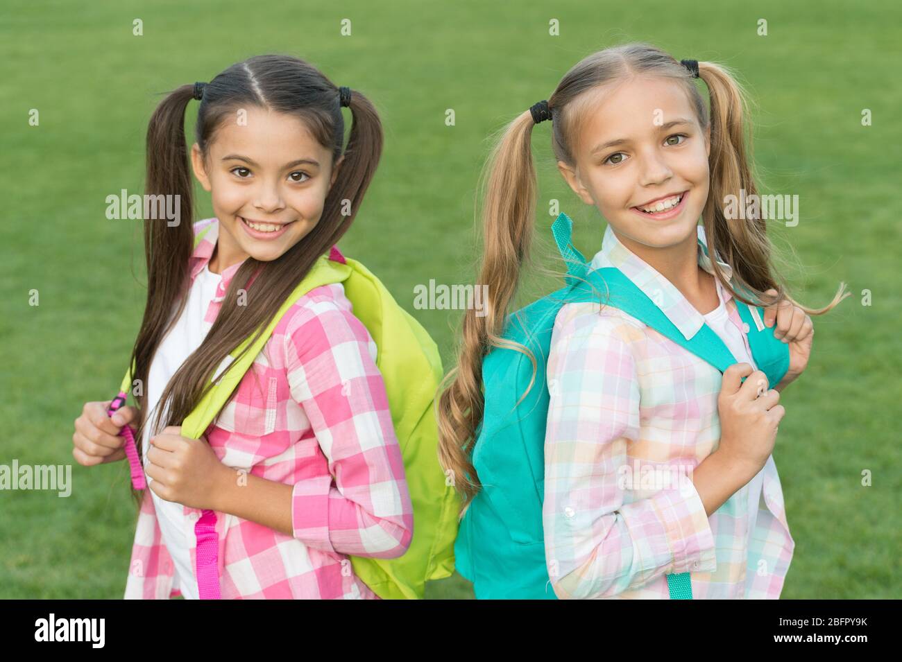 Fun And Interactive Activities For Kids Happy Kids Back To School Small Kids Carry Backpacks Beauty Look Of School Kids School Time Casual Fashion Style Beauty Salon Afterschool Stock Photo Alamy