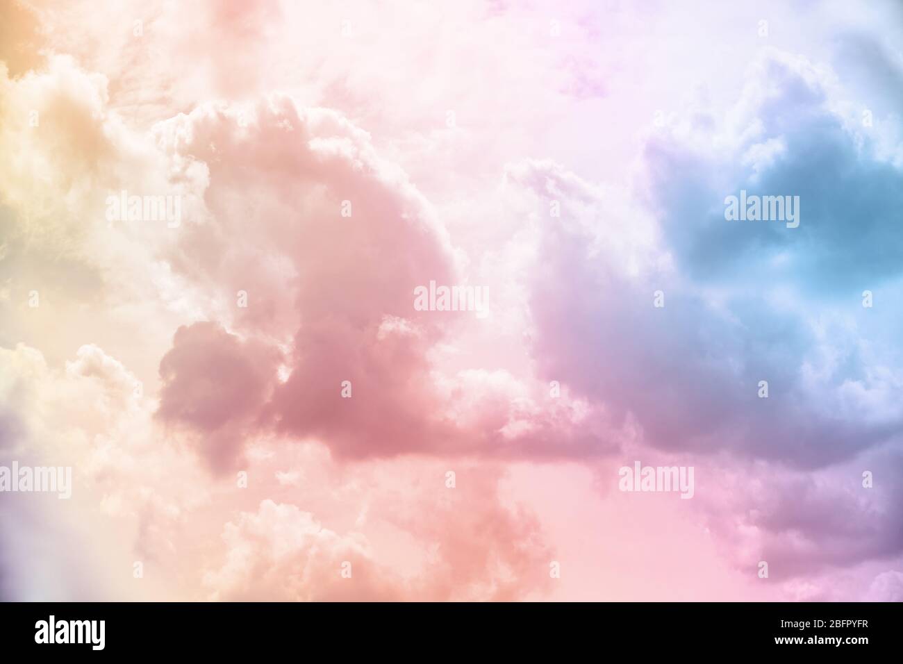 Colorful toned sky with clouds Stock Photo