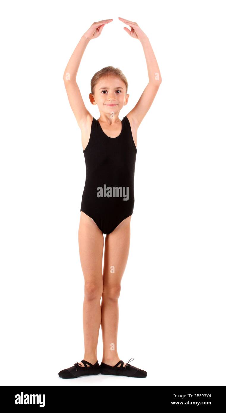 little girl ballerina, isolated on white Stock Photo Alamy
