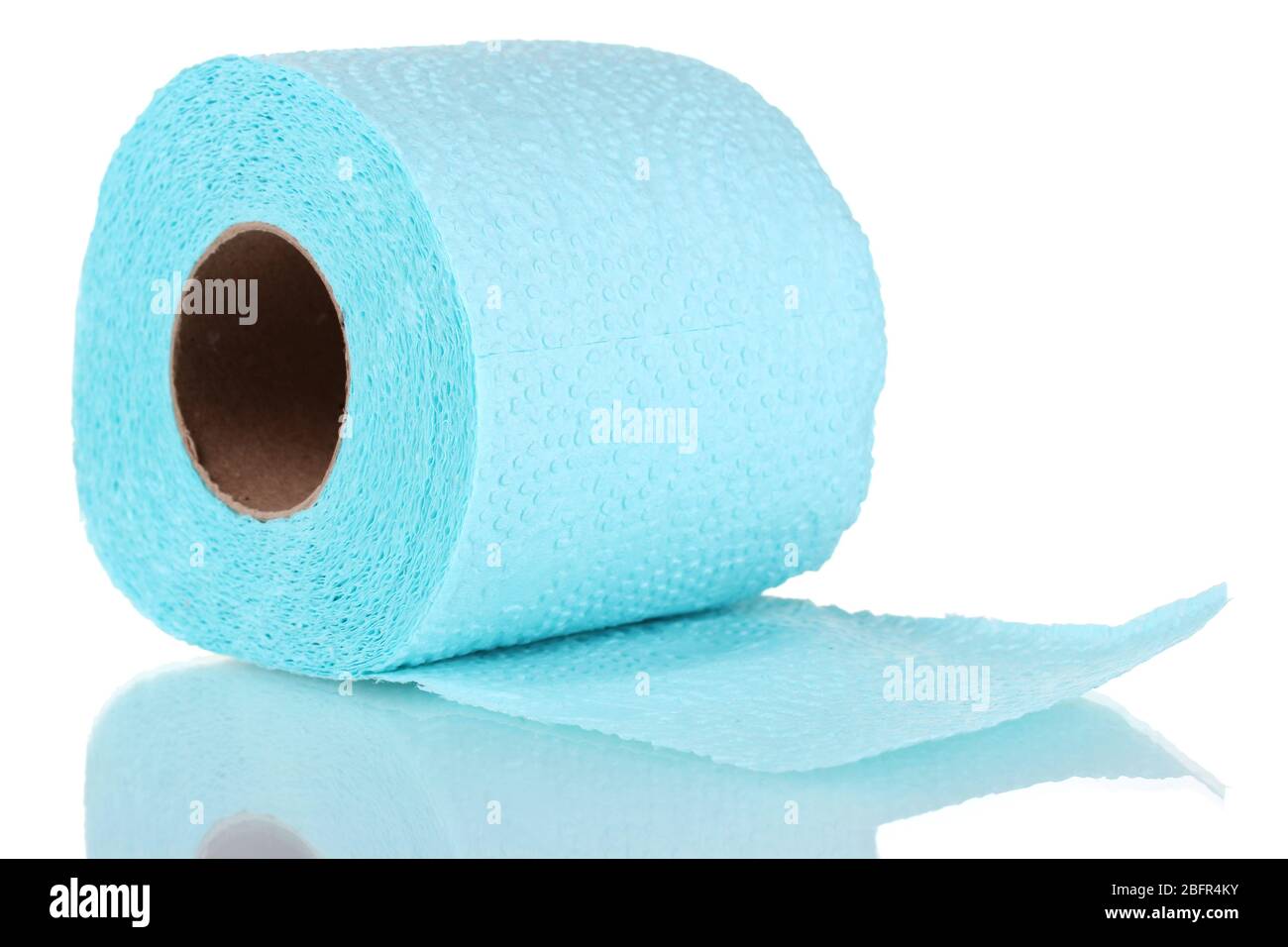 blue toilet paper isolated on white Stock Photo Alamy