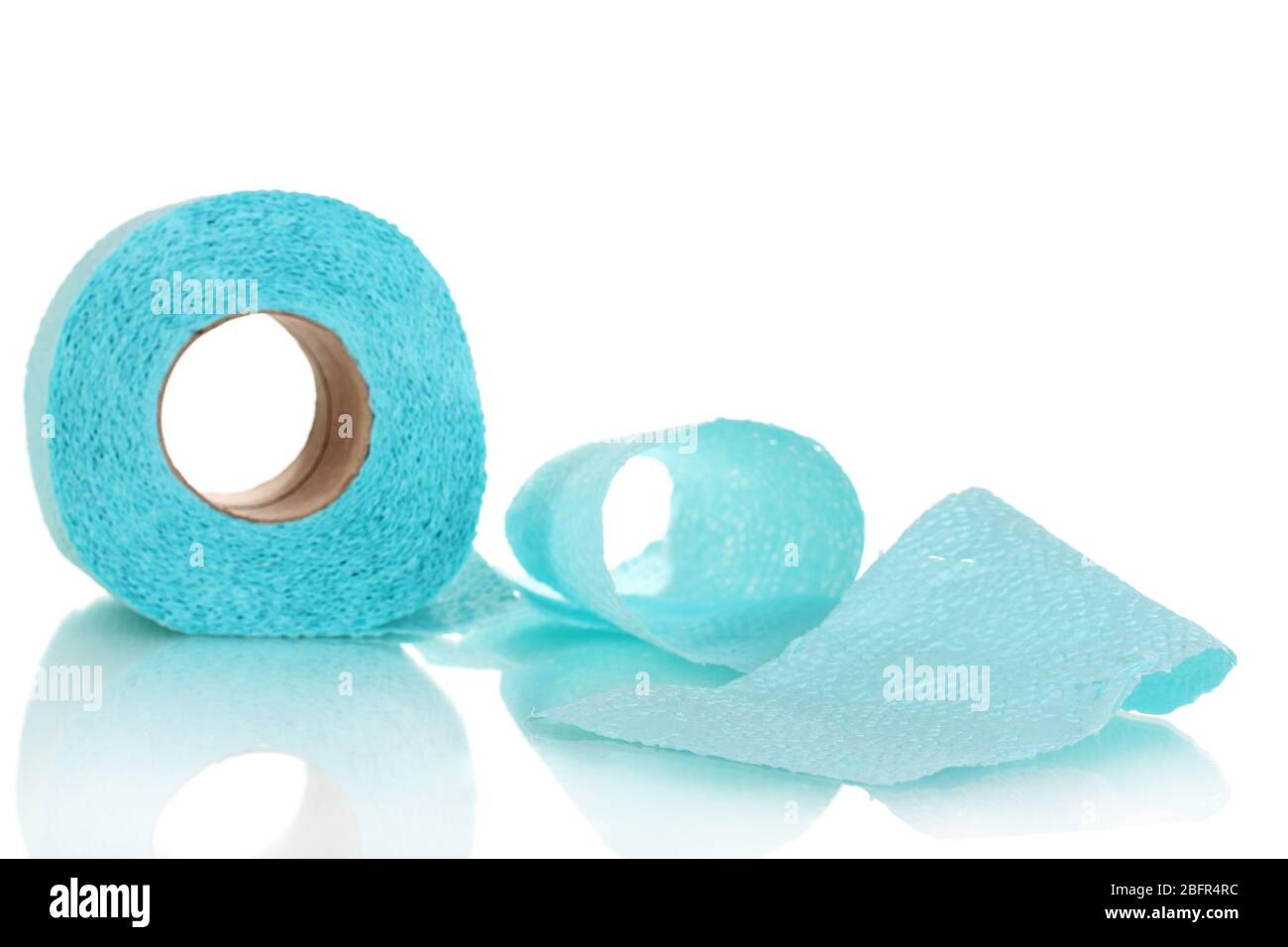 blue toilet paper isolated on white Stock Photo Alamy