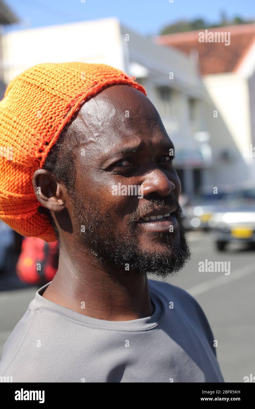 St George's Grenada Portrait of local man selling conch shells Stock Photo