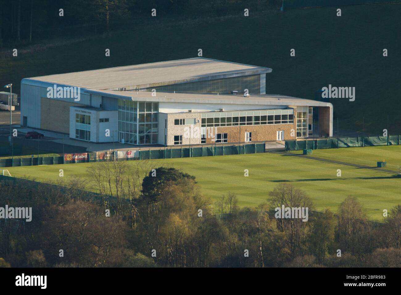 Lennoxtown, UK. 19th Apr, 2020. Pictured Celtic Football Club's training grounds lie empty