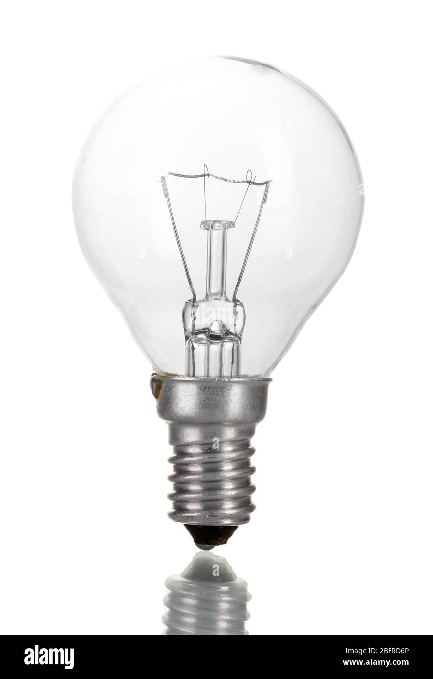 Light bulb isolated on white Stock Photo - Alamy
