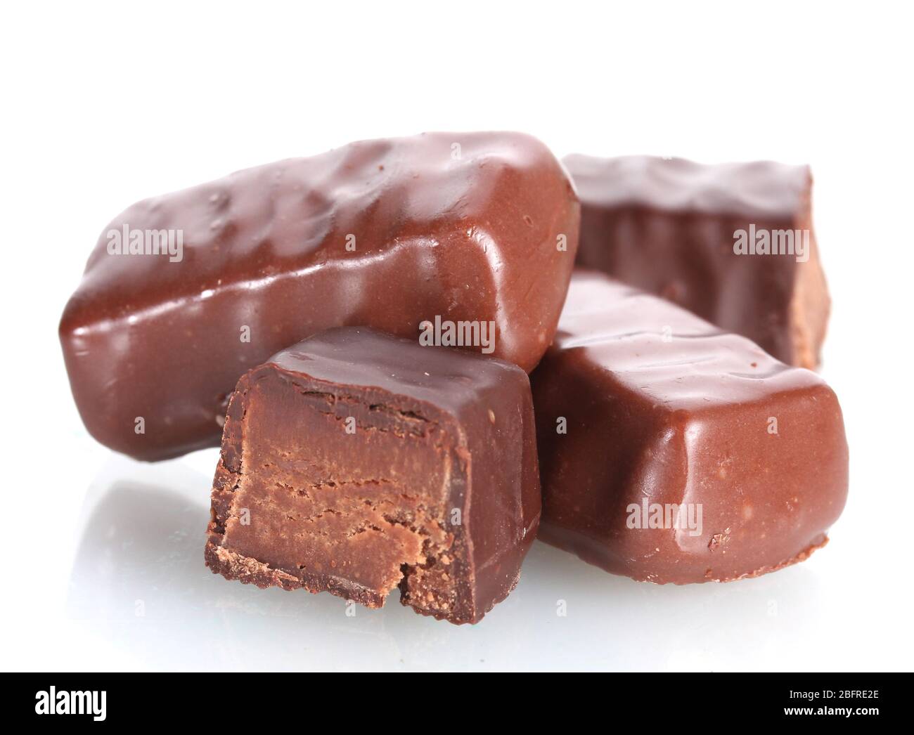 Сhocolate candy isolated on white Stock Photo - Alamy
