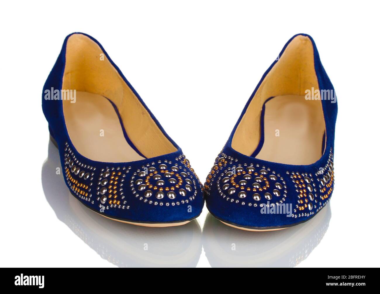 ladies blue flat shoes