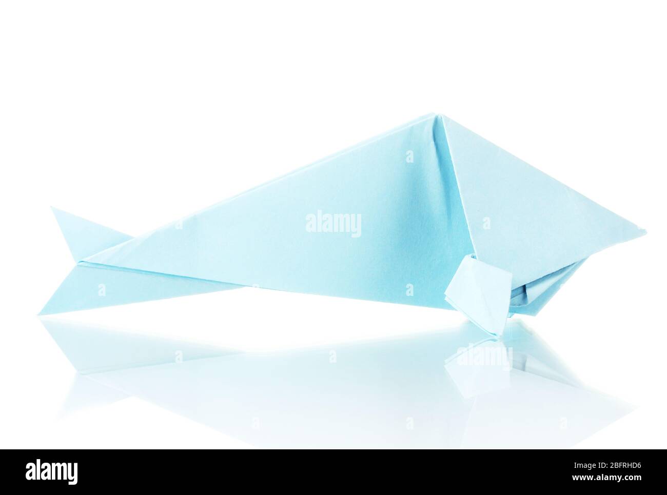 Origami fish out of the blue paper isolated on white Stock Photo - Alamy