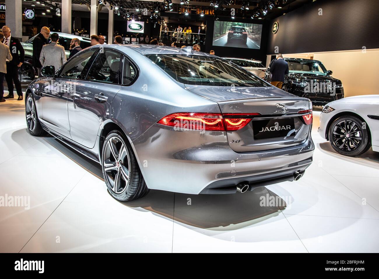 Brussels, Belgium, Jan 2020 Jaguar XF sedan saloon at Brussels Motor