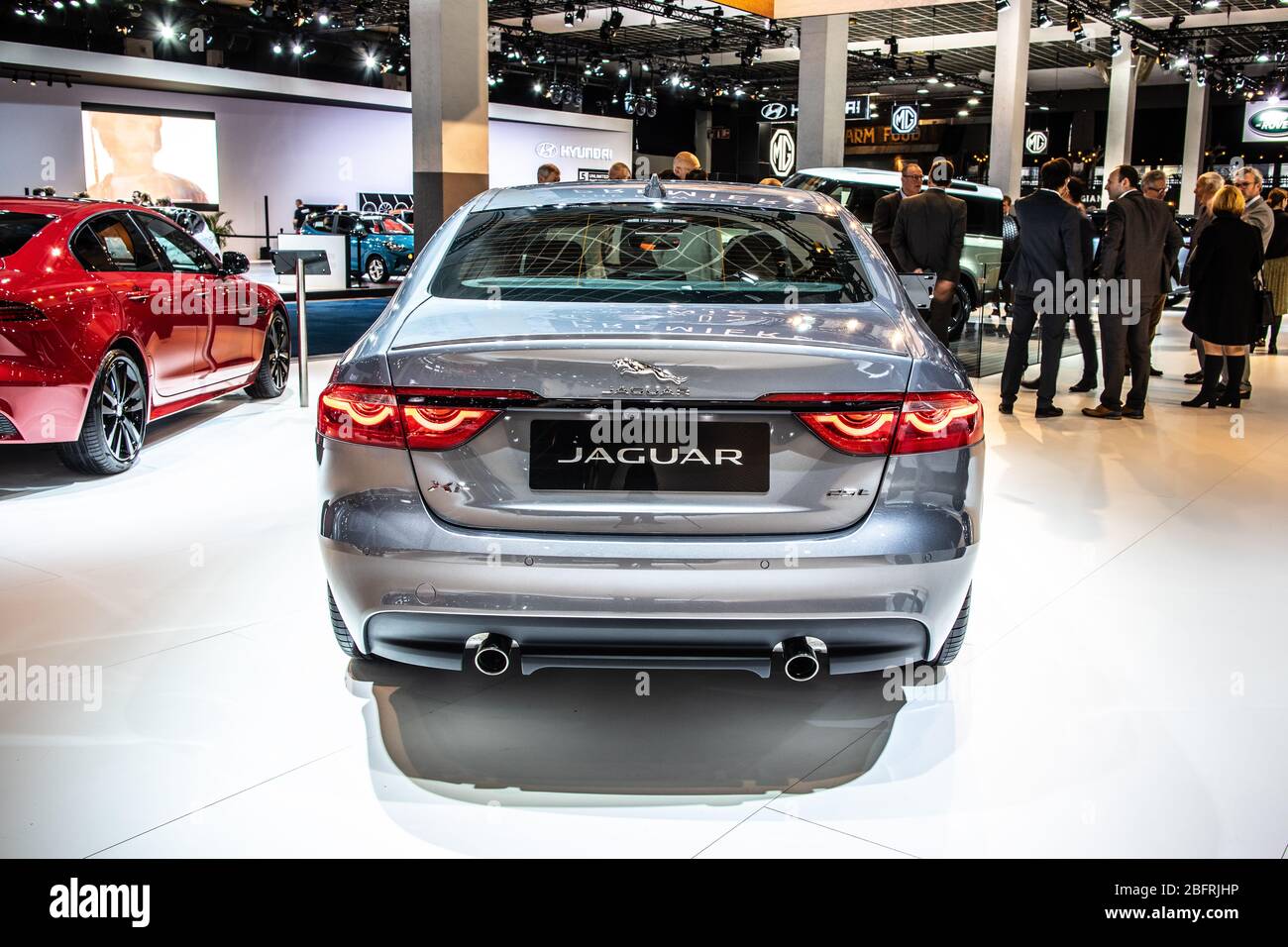 Brussels, Belgium, Jan 2020 Jaguar XF sedan saloon at Brussels Motor