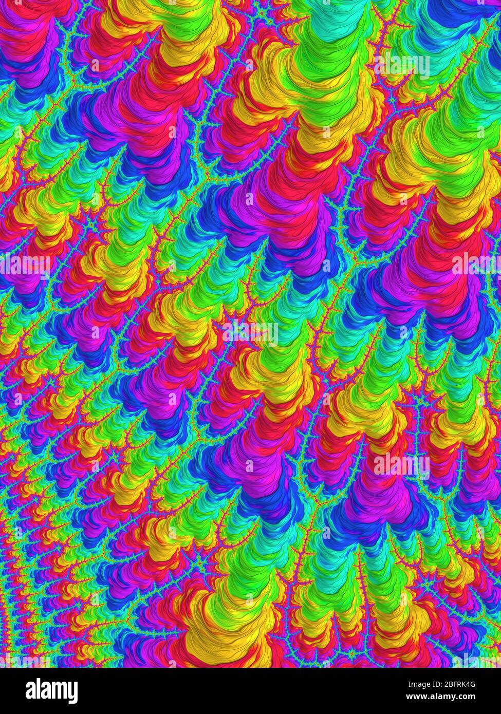 Beautiful mandelbrot fractal wallpaper in many colors. Stock Photo