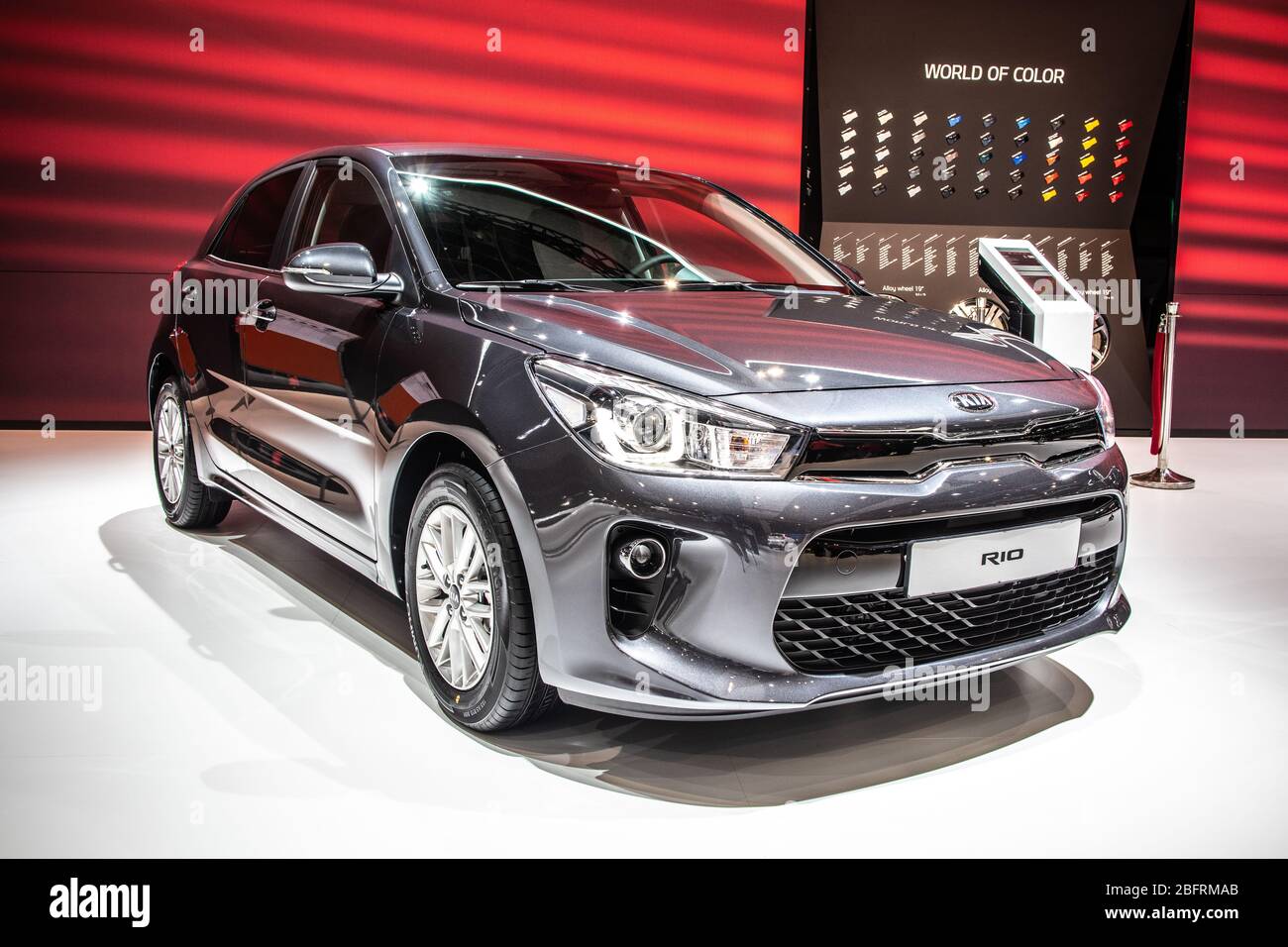 Brussels, Belgium, March 2020 Kia Rio GT Line, Brussels Motor Show, 4th  gen, YB, subcompact car produced by Kia Stock Photo - Alamy
