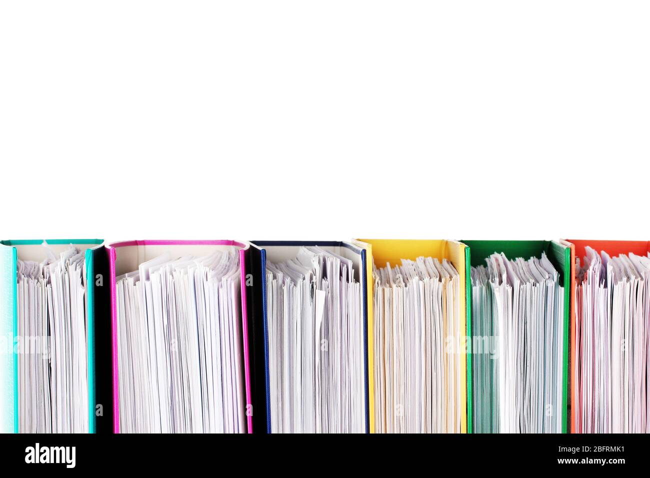 Office folders isolated on white Stock Photo - Alamy