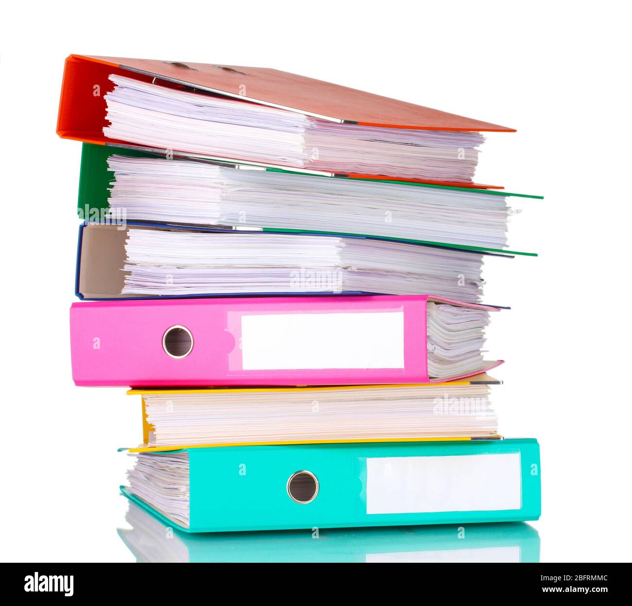 Office folders isolated on white Stock Photo - Alamy