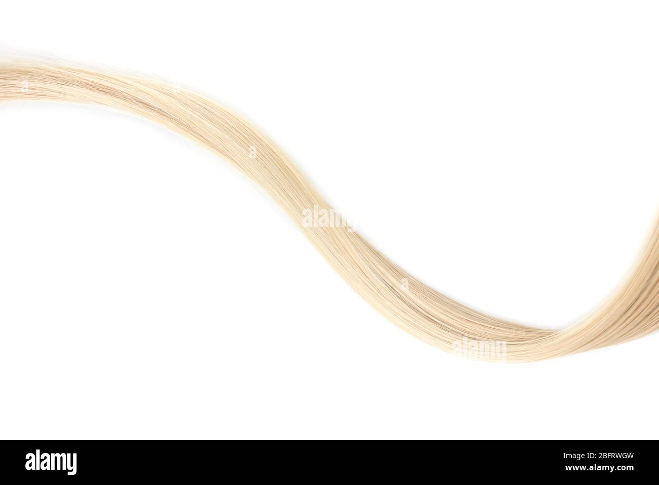 Shiny blond hair isolated on white Stock Photo