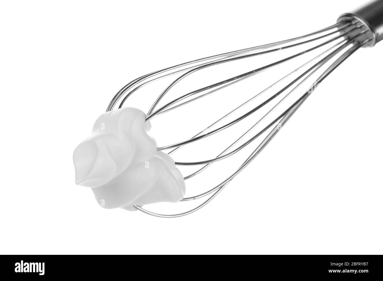 Metal whisk for whipping eggs with cream isolated on white Stock Photo