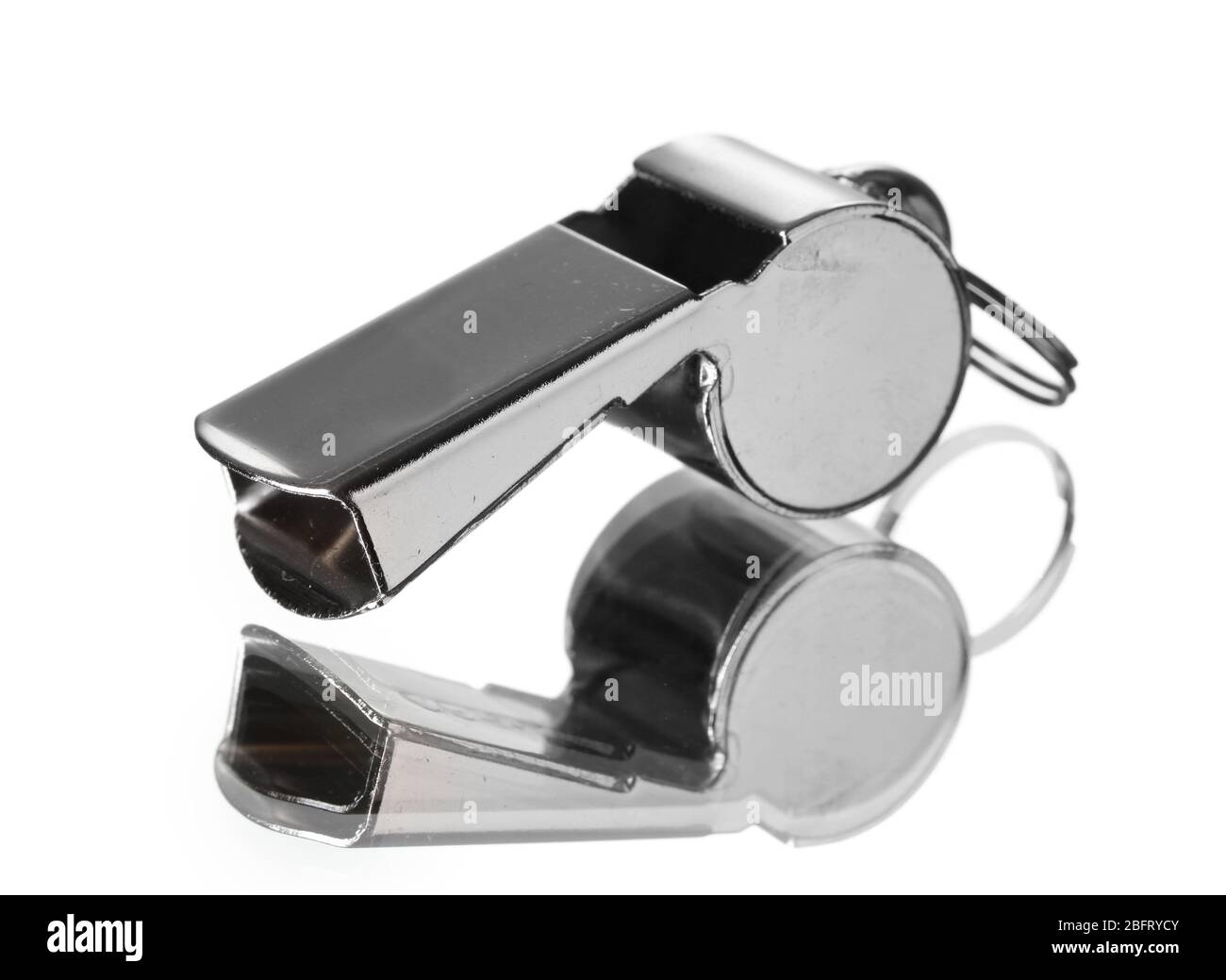 sport metal whistle isolated on white Stock Photo Alamy
