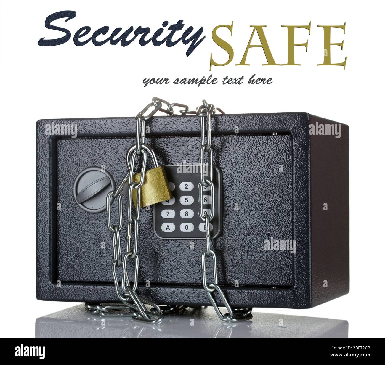 Safe with chain and lock isolated on white Stock Photo - Alamy