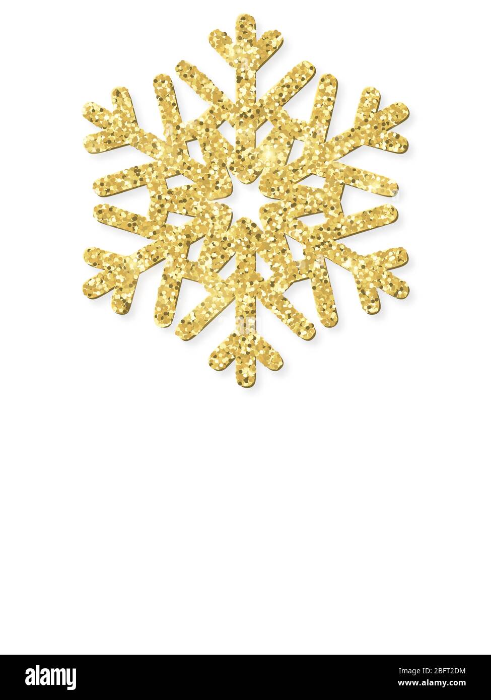 Merry Christmas card with gold glittering snowflake. EPS 10 Stock Vector