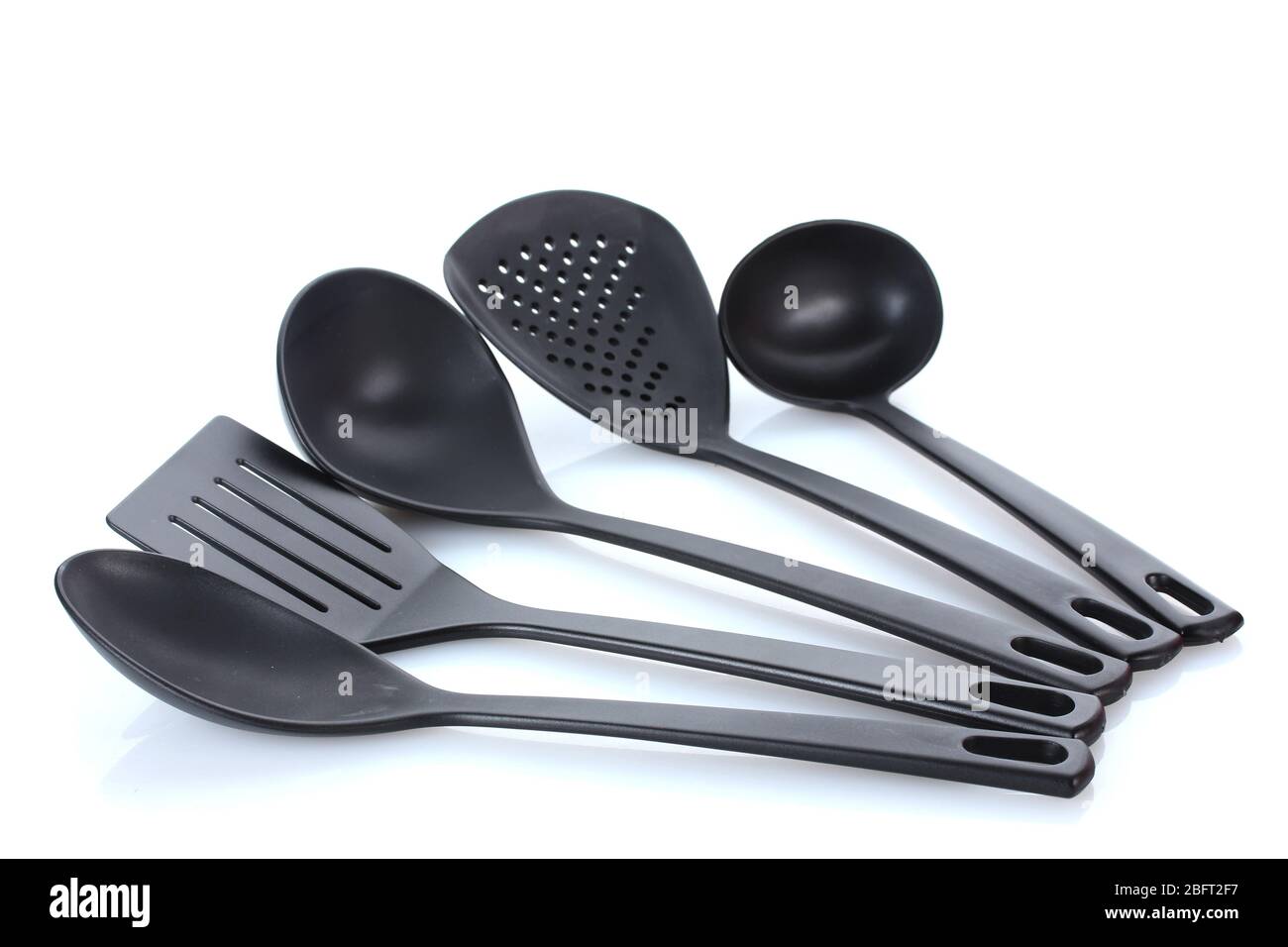 black kitchen utensils isolated on white Stock Photo Alamy