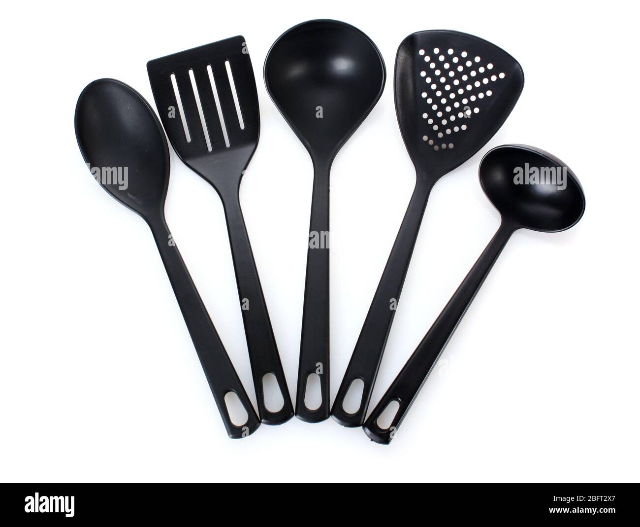 black kitchen utensils isolated on white Stock Photo Alamy