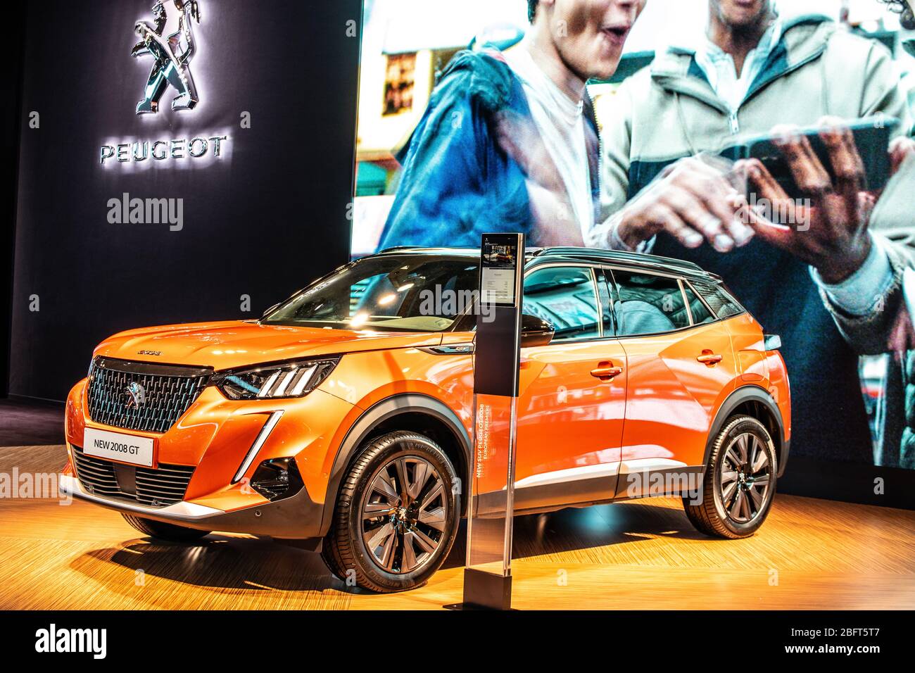 Brussels, Belgium, Jan 2020 all-new Peugeot 2008 II GT Line, Brussels ...