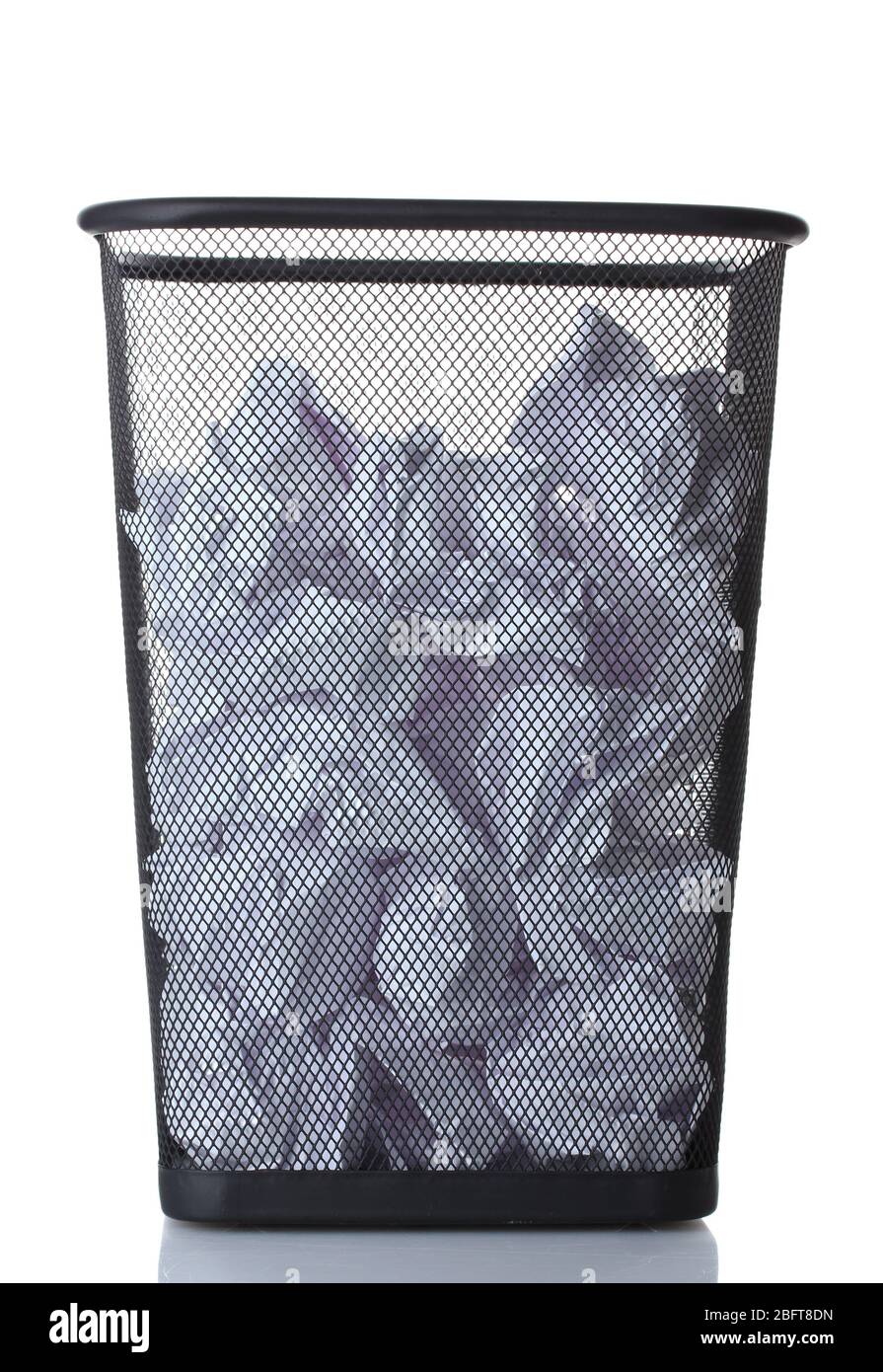 metal trash bin from paper isolated on white Stock Photo - Alamy