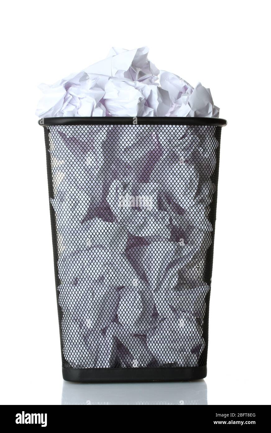 metal trash bin from paper isolated on white Stock Photo - Alamy