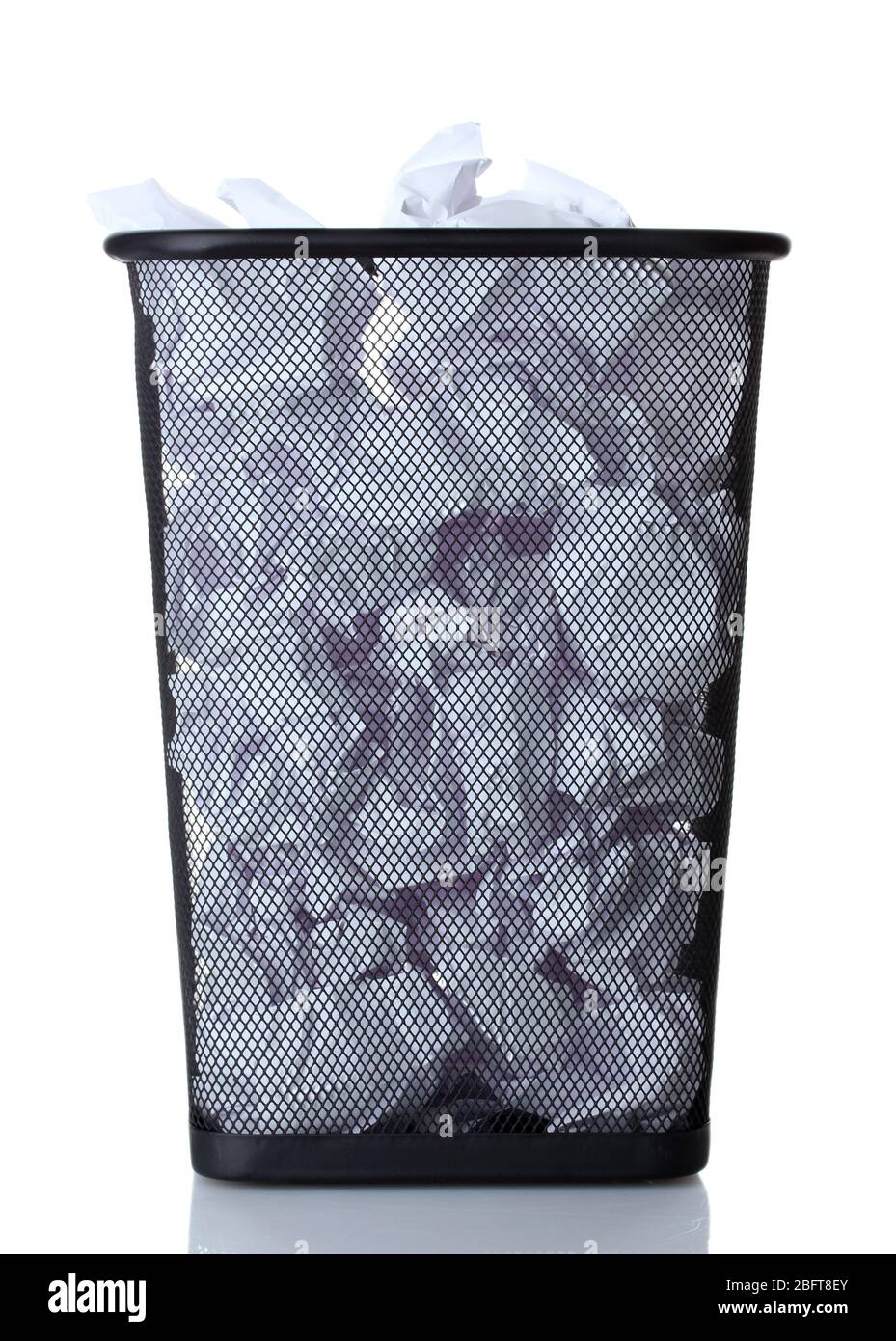 metal trash bin from paper isolated on white Stock Photo - Alamy