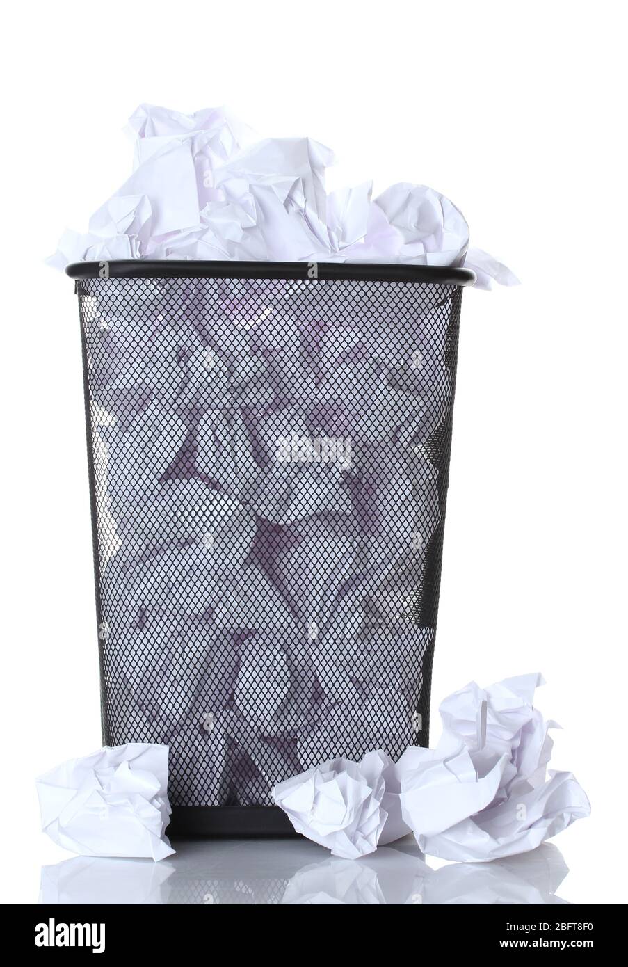 metal trash bin from paper isolated on white Stock Photo - Alamy