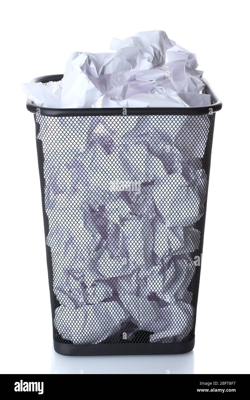 metal trash bin from paper isolated on white Stock Photo - Alamy