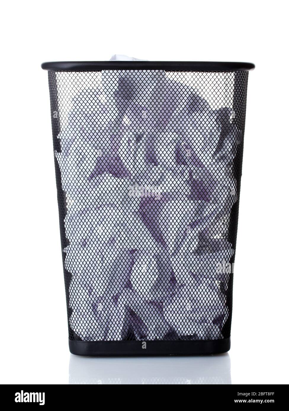 metal trash bin from paper isolated on white Stock Photo - Alamy