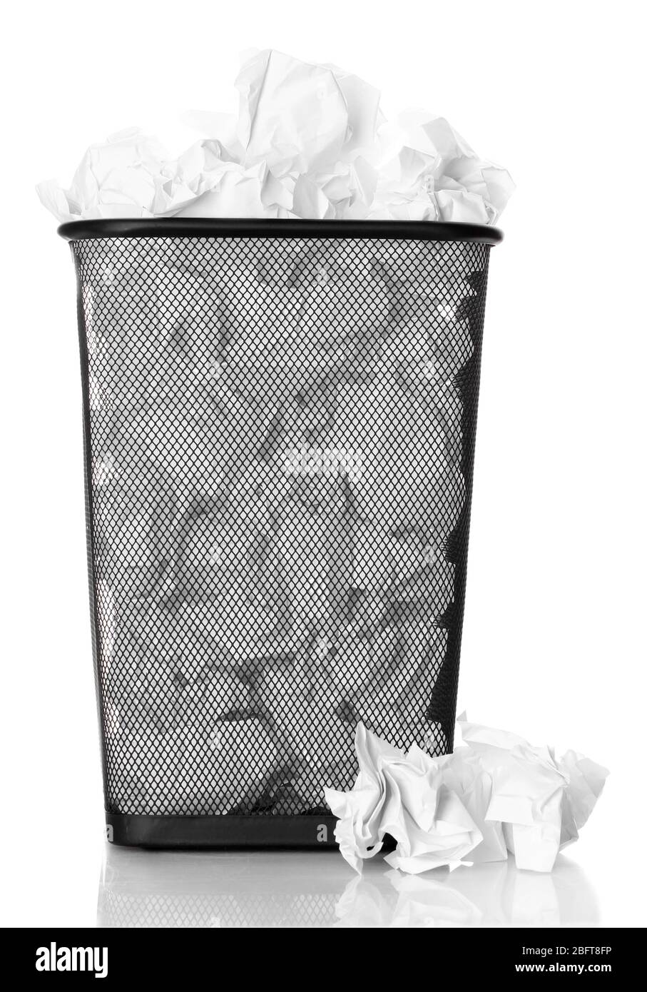 metal trash bin from paper isolated on white Stock Photo - Alamy