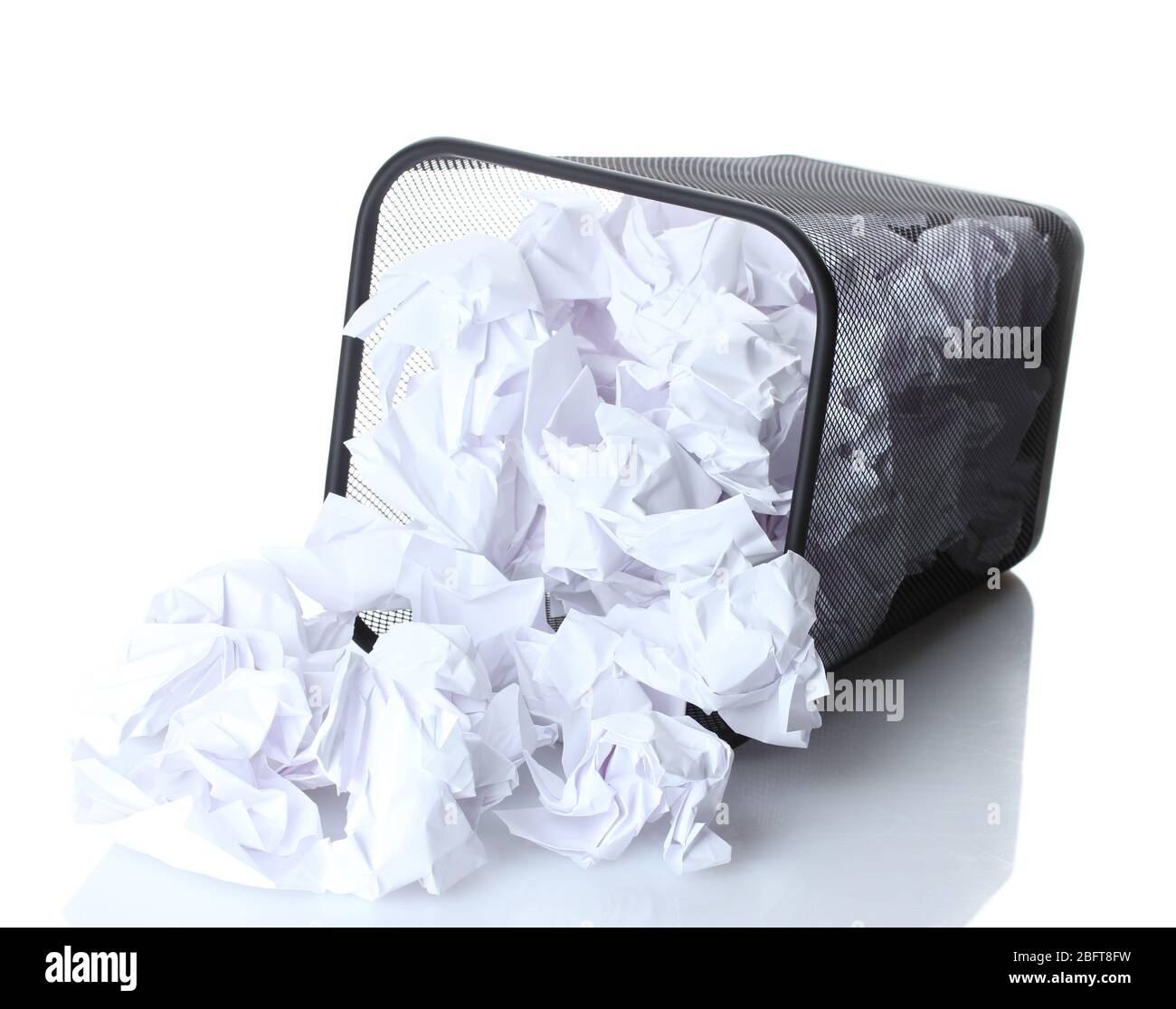 metal trash bin from paper isolated on white Stock Photo - Alamy