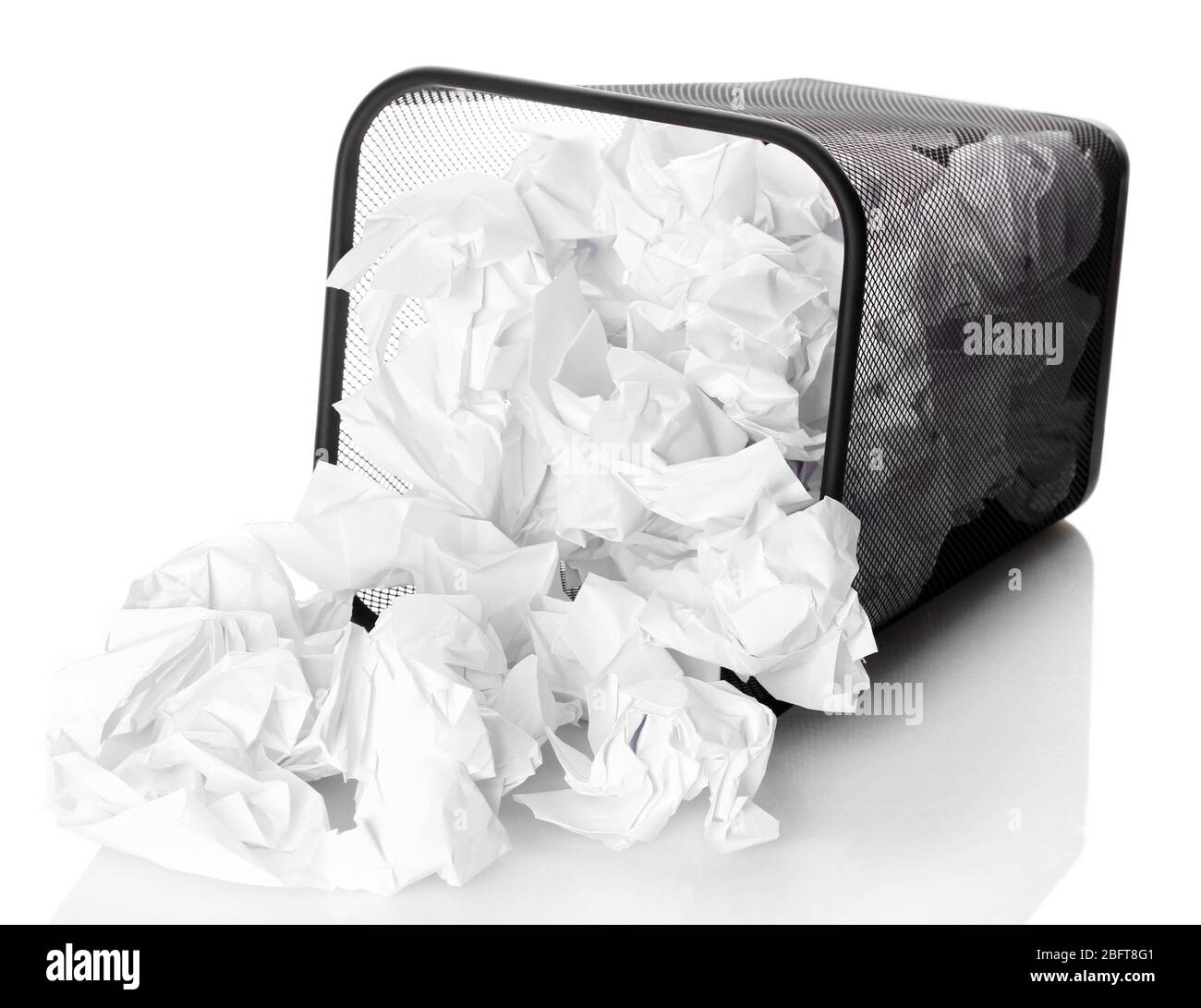 metal trash bin from paper isolated on white Stock Photo - Alamy