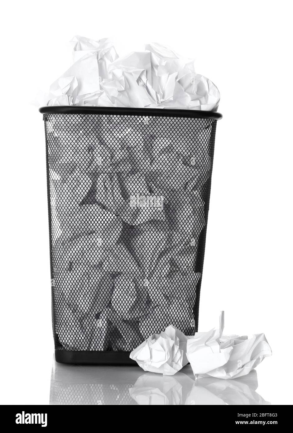 metal trash bin from paper isolated on white Stock Photo - Alamy