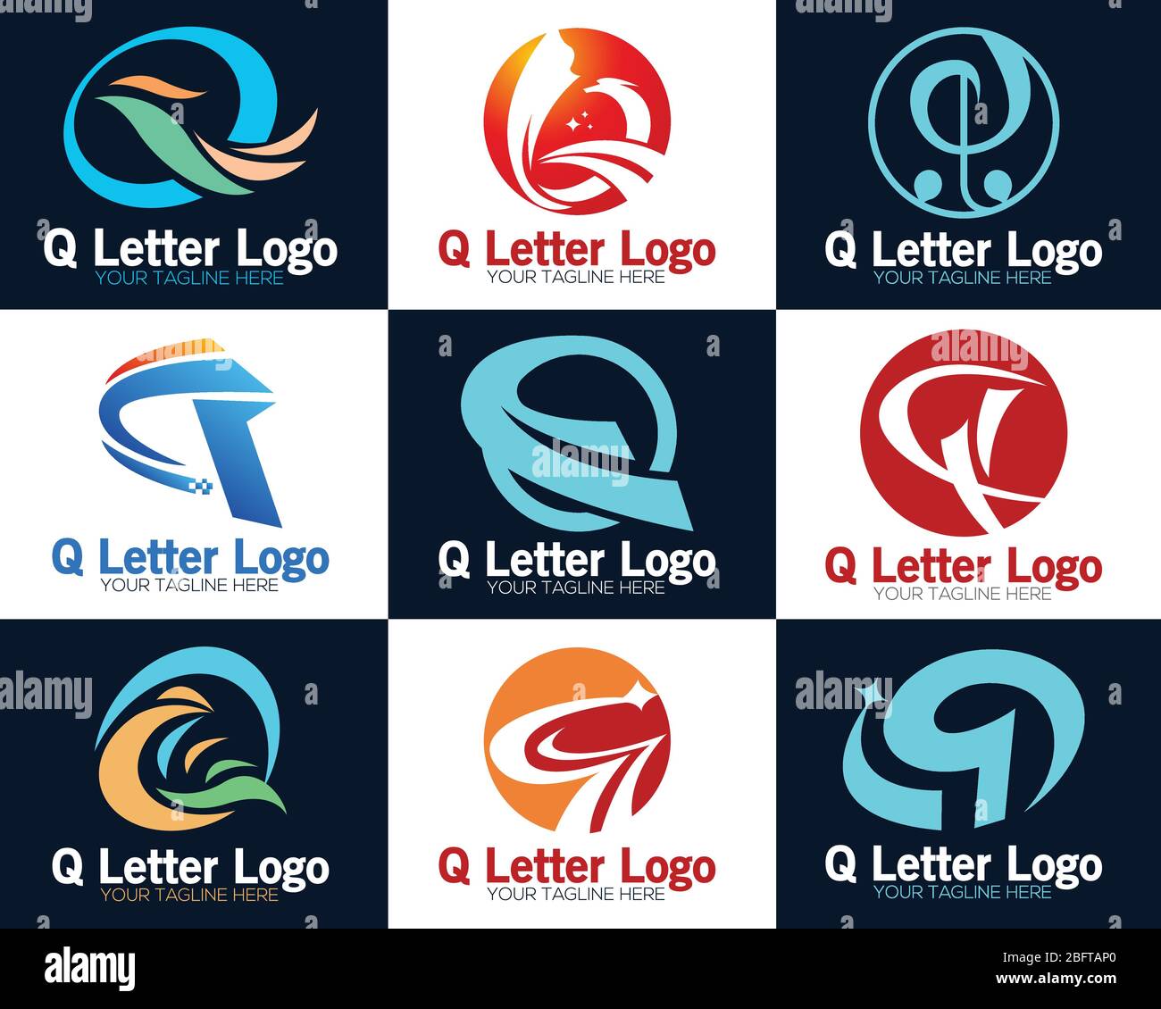 Stylish Q letter technology network logo. Digital logo icon. Letter Q vector element. Stock Vector