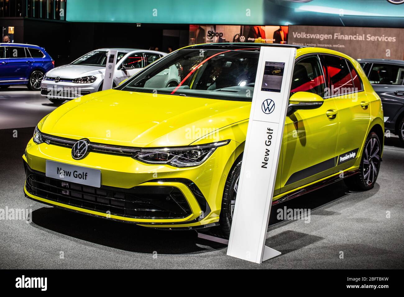 Brussels, Belgium, Jan 2020 all new Volkswagen VW Golf 8 VIII, Brussels  Motor Show, Eighth generation, MK8, MQB platform, produced by Volkswagen  Group Stock Photo - Alamy