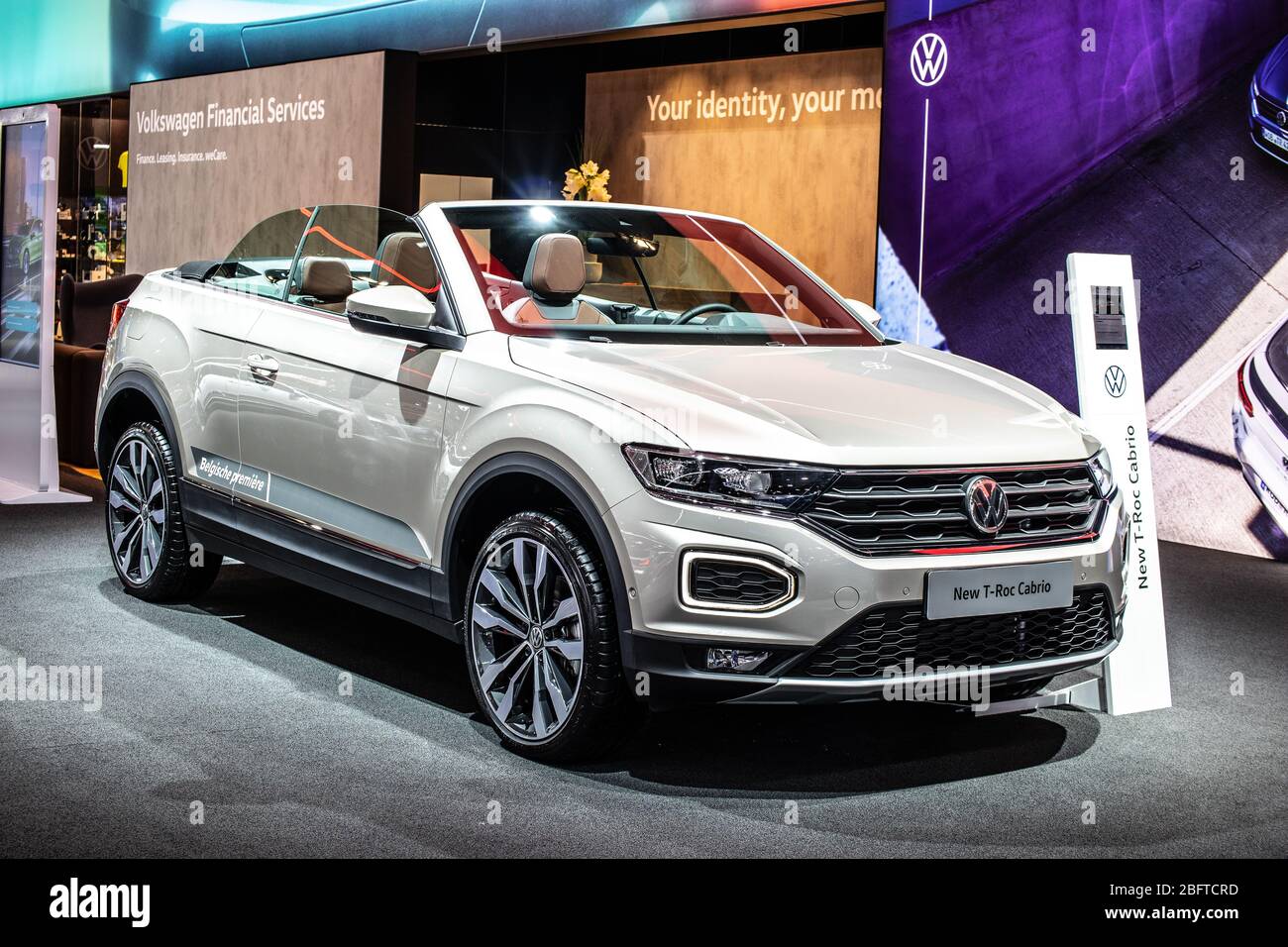 Brussels, Belgium, Jan 2020 Volkswagen VW T-Roc Cabriolet, Brussels Motor  Show, 1st gen, MK1, MQB platform, cabrio SUV produced by Volkswagen Stock  Photo - Alamy