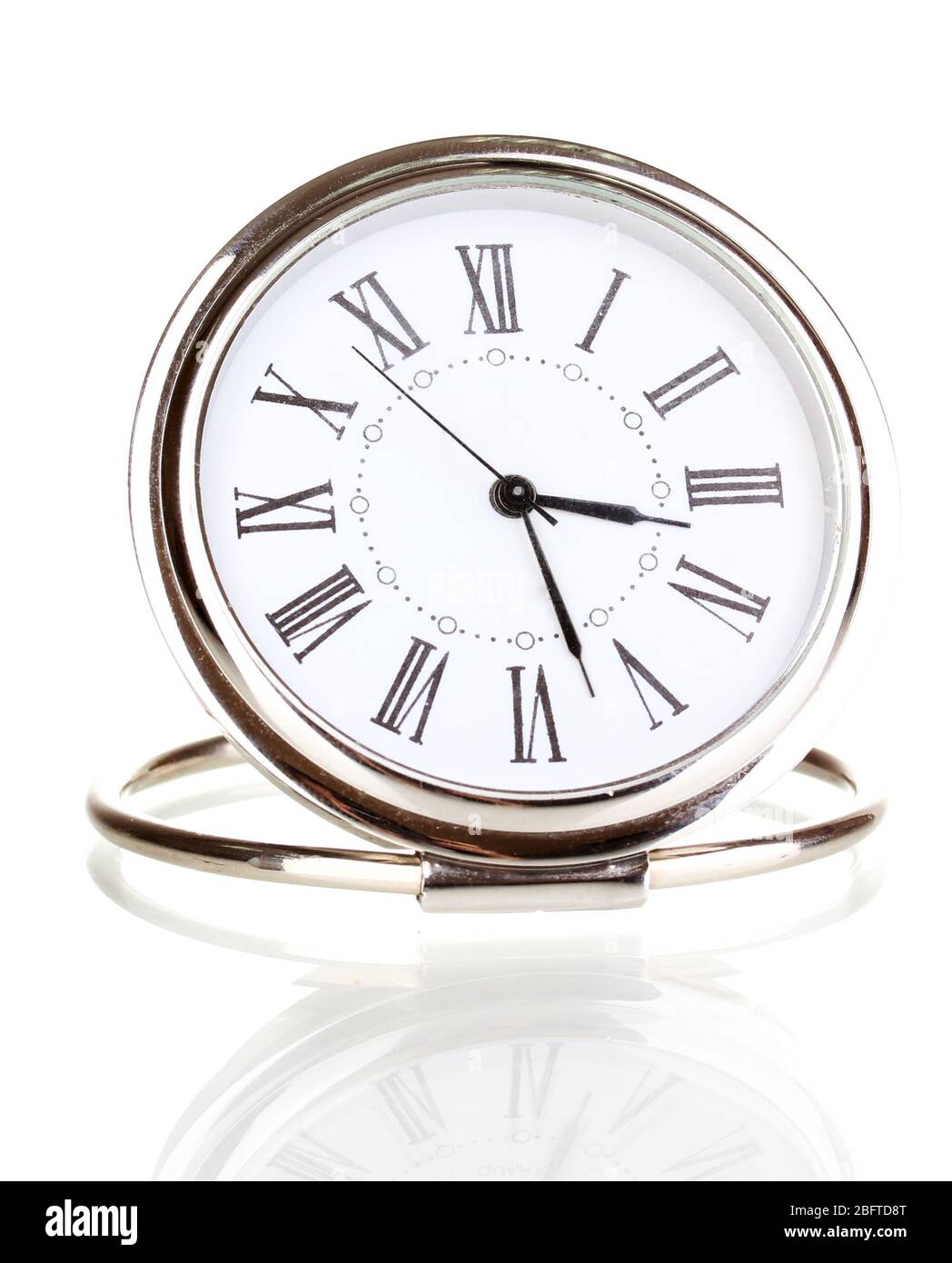 Clock isolated on white Stock Photo - Alamy