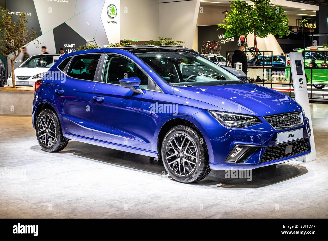 Brussels, Belgium, Jan 2020 Seat Ibiza, Brussels Motor Show, Fifth generation, MK5, MQB A0 platform, supermini car produced by Spanish SEAT Stock Photo
