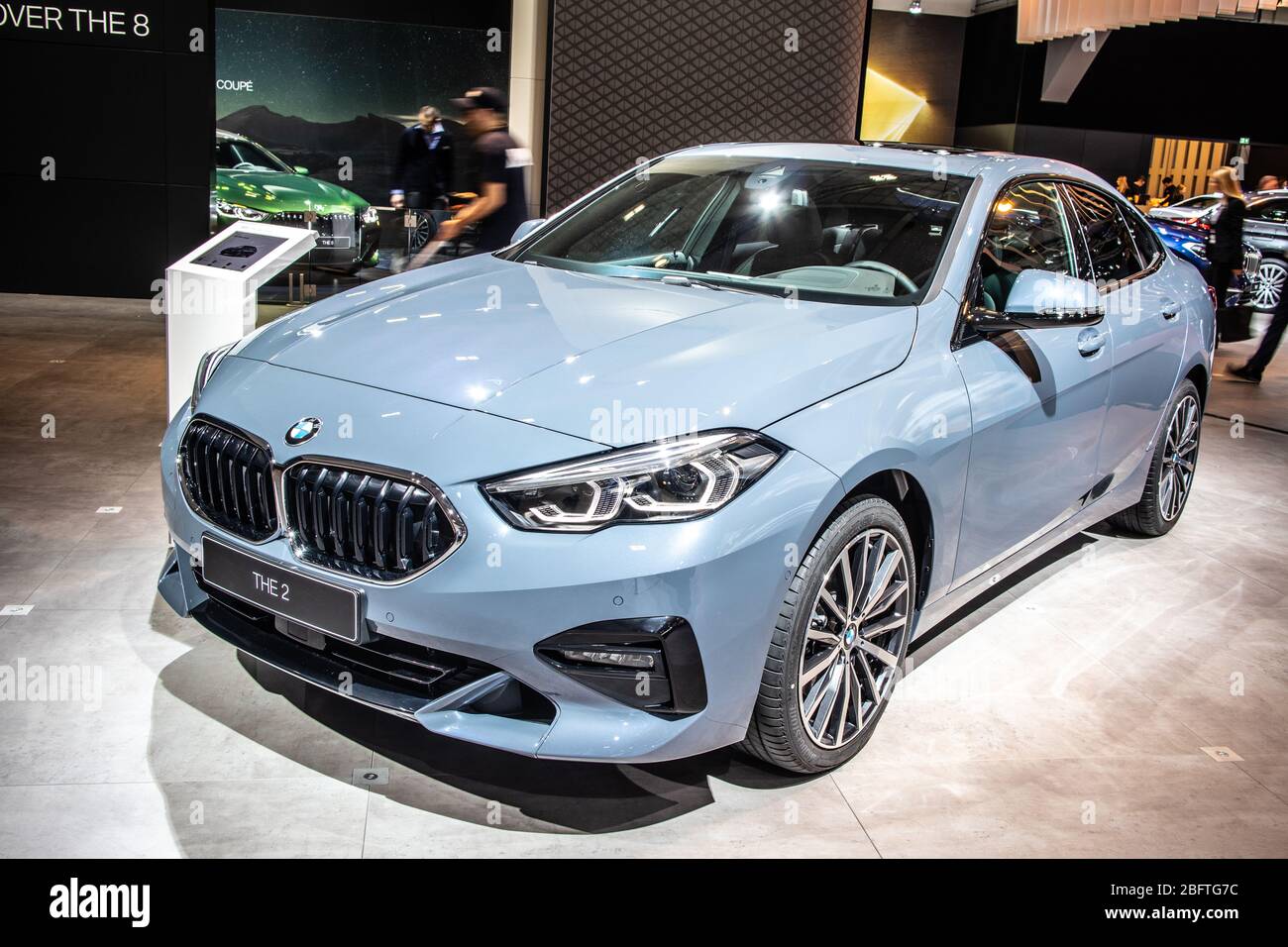 Brussels, Belgium, Jan 09, 2020: BMW 2 Series Gran Coupe 218i at Brussels Motor Show, Second generation, F44, subcompact executive car produced by BMW Stock Photo