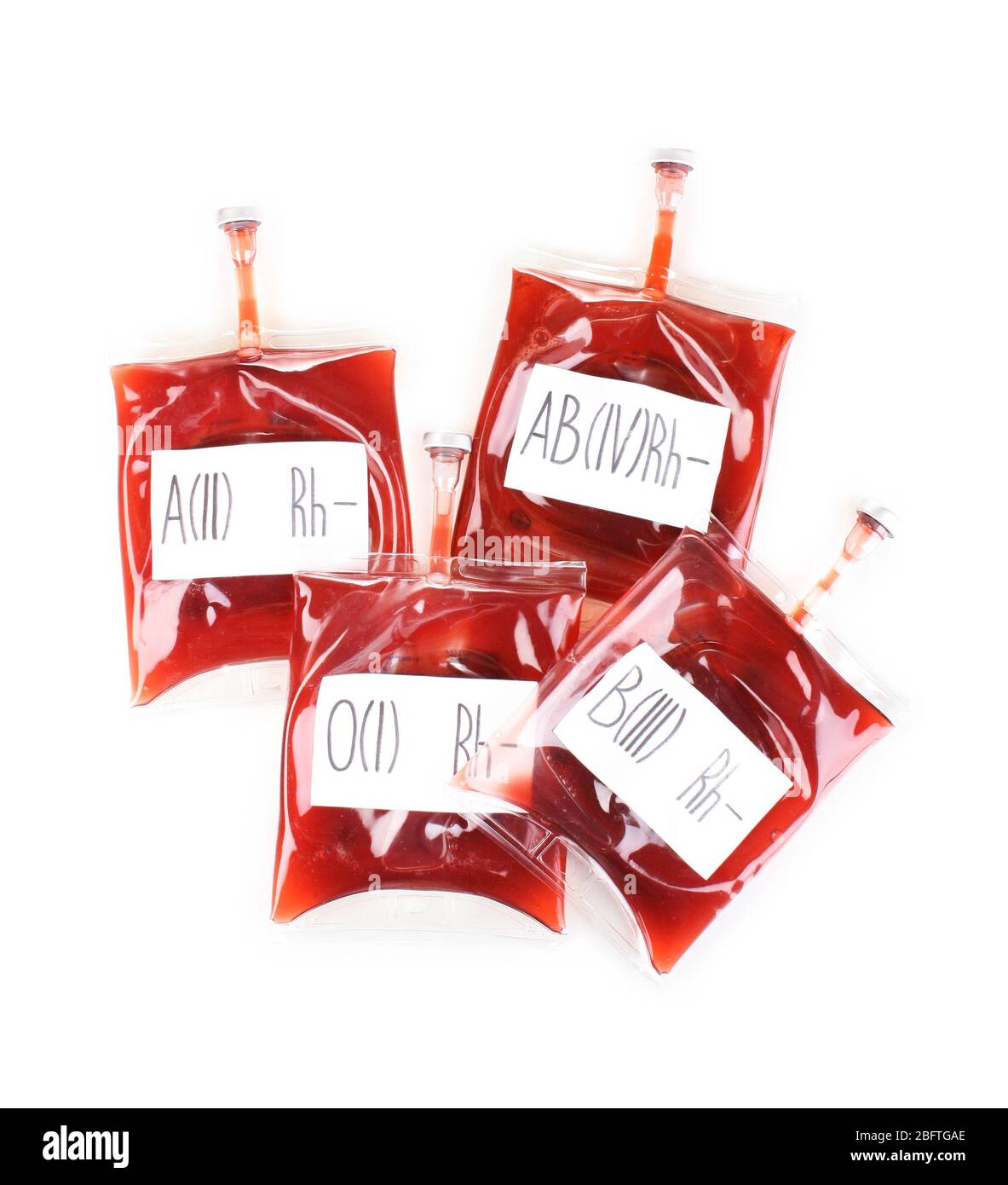 Bags of blood isolated on white Stock Photo Alamy