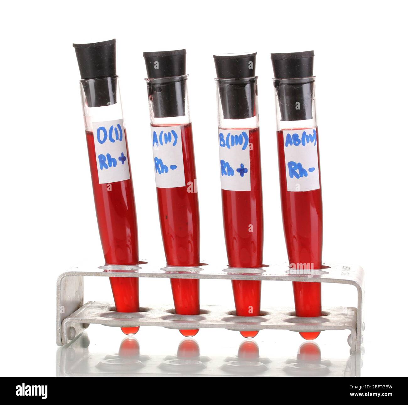 Test-tubes with blood isolated on white Stock Photo - Alamy