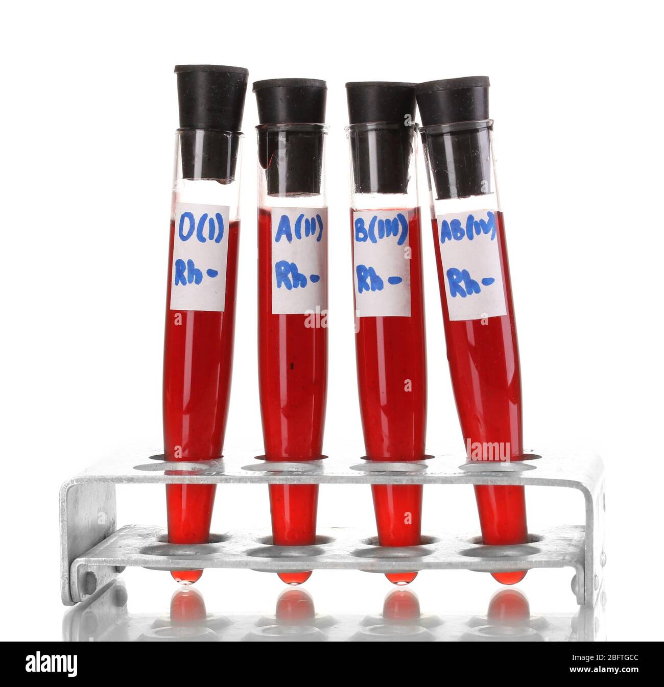 Test-tubes with blood isolated on white Stock Photo - Alamy