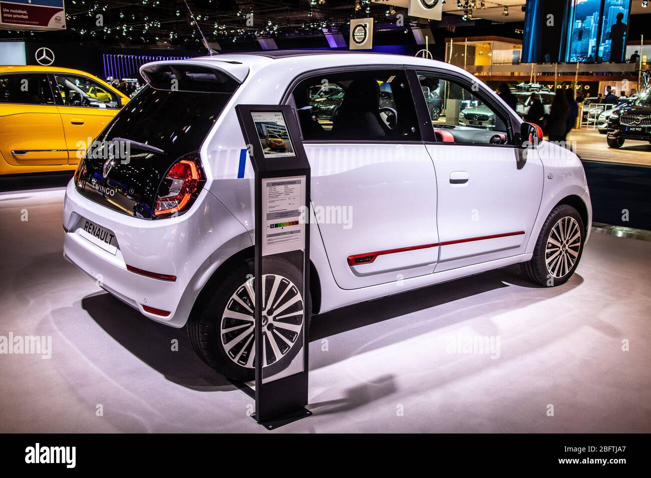 Brussels, Belgium, Jan 2020: Renault Twingo, Brussels Motor Show, third generation, MK3, rear-engine, rear-wheel-drive city car produced by Renault Stock Photo