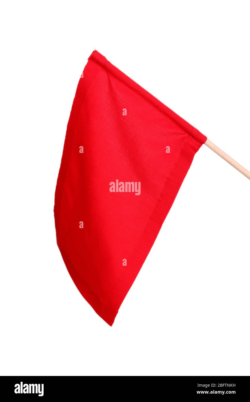 Red signal flag isolated on white Stock Photo Alamy