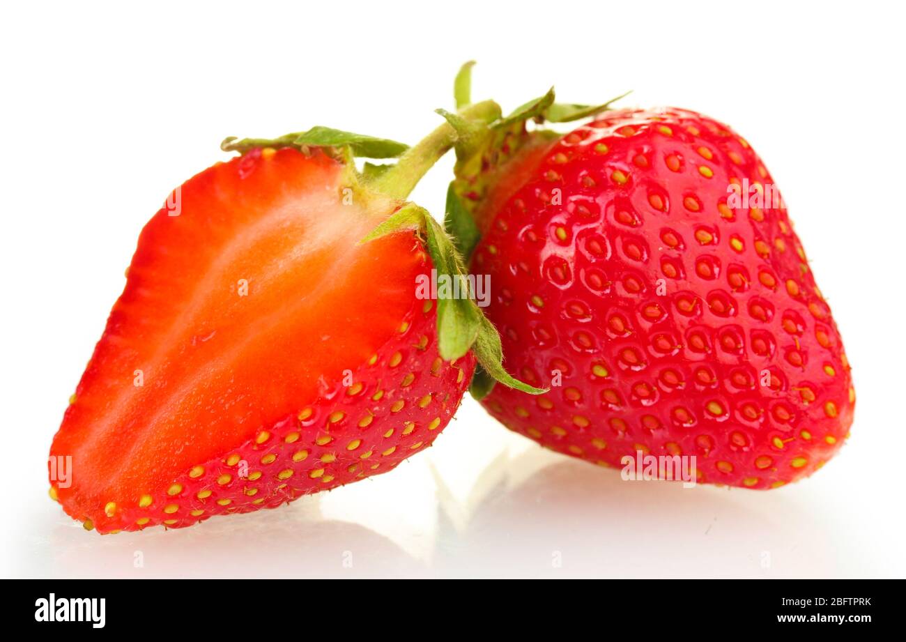 sweet ripe strawberries isolated on white Stock Photo - Alamy