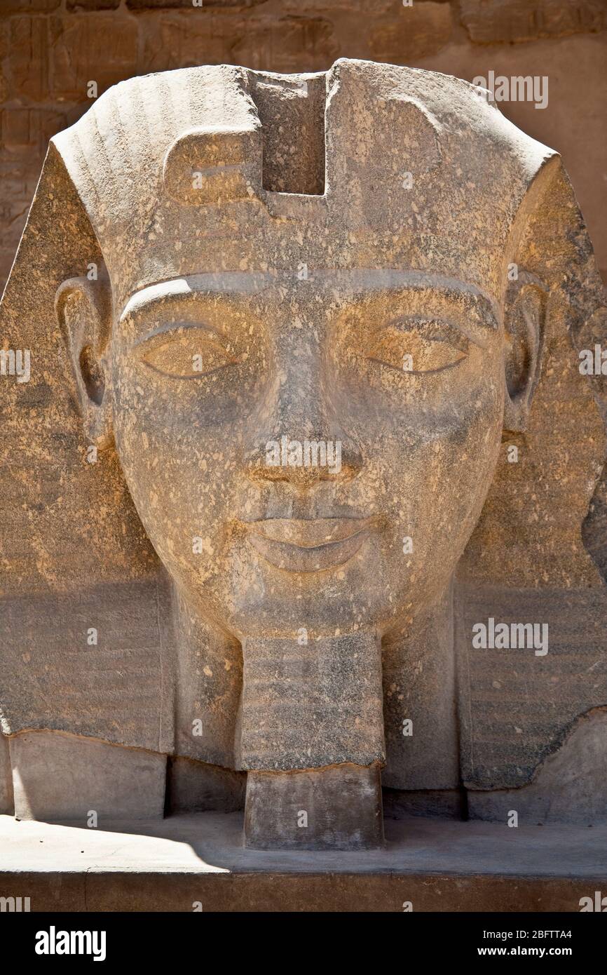 Close Up Detail of Ramses II at Luxor Temple in Egypt Stock Photo