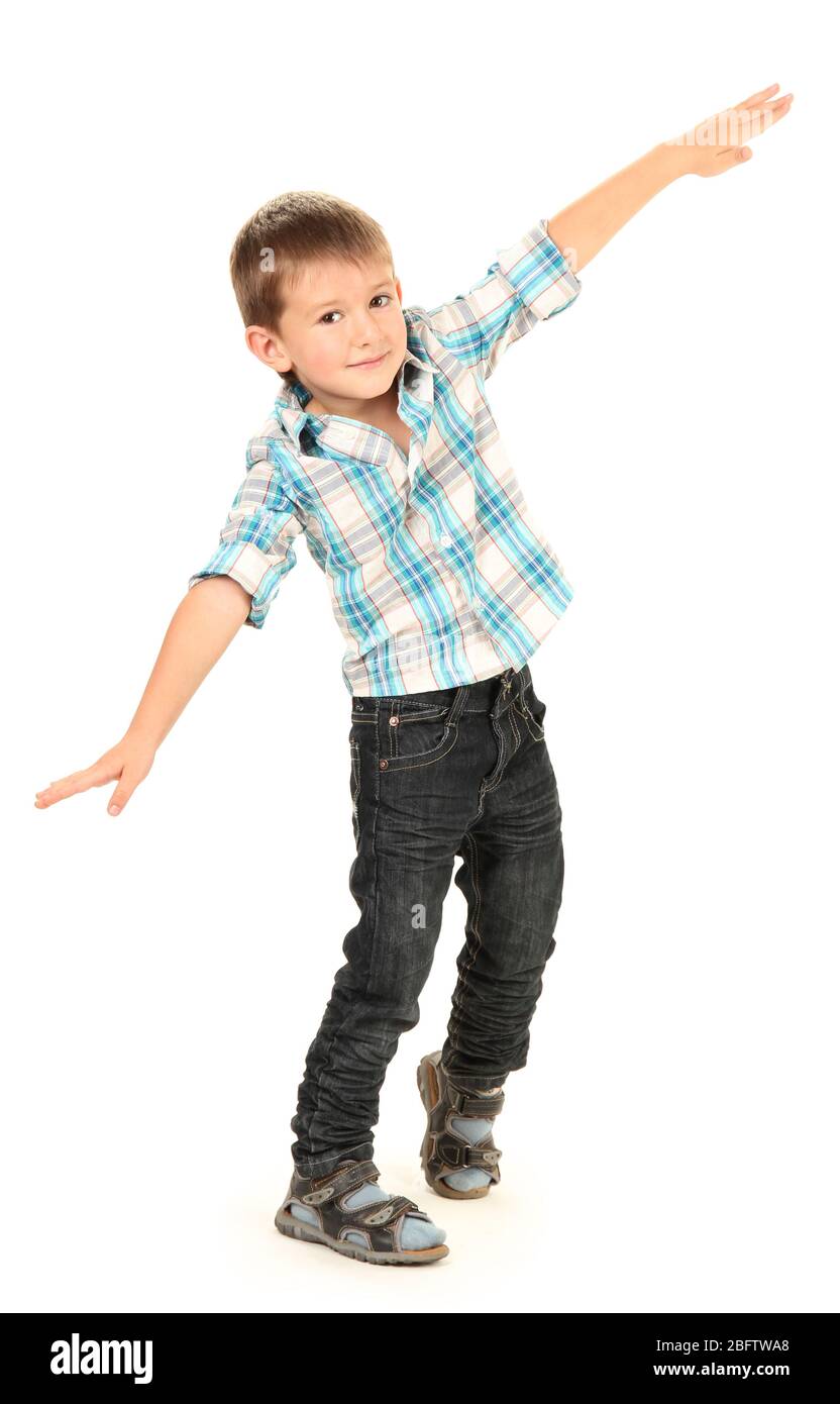 funny little boy isolated on white Stock Photo - Alamy